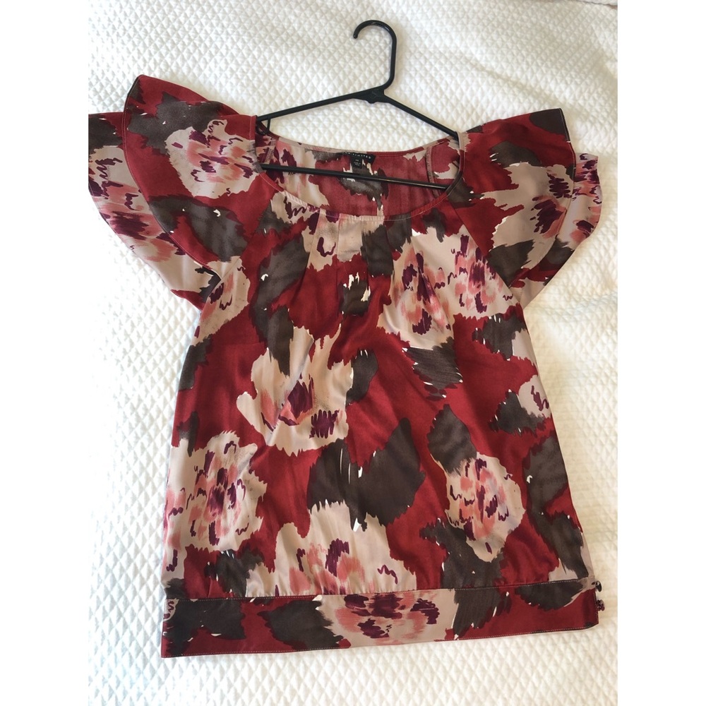 The Limited Flutter sleeve satiny top